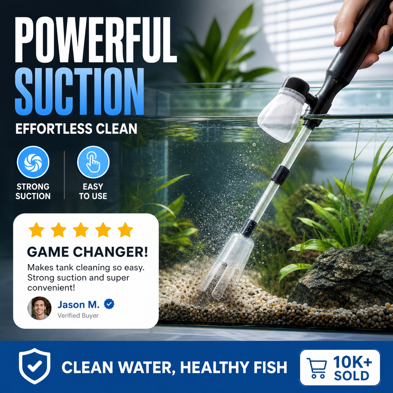 🐠LAST DAY SALE 60% OFF⚡50K+ SOLD 🐟Electric Aquarium Gravel Cleaner—battery-operated, adjustable length, and easy to use—suitable for all aquariums 🧹🐟