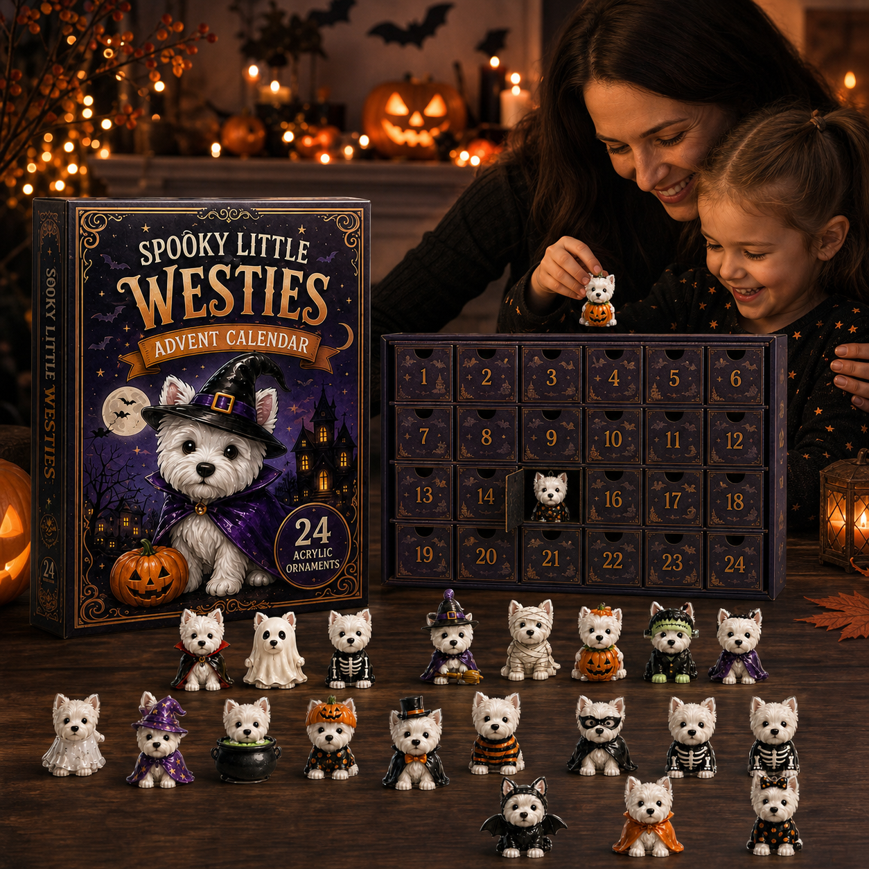 HALLOWEEN KICKOFF 49% OFF - Spooky Little Westies Advent Calendar 2026 - 24-Day Festive Countdown - Gift For West Highland Terrier Lovers