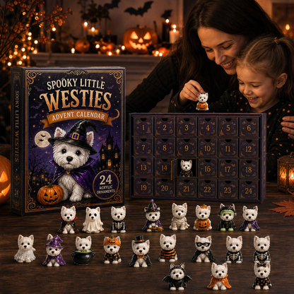 HALLOWEEN KICKOFF 49% OFF - Spooky Little Westies Advent Calendar 2026 - 24-Day Festive Countdown - Gift For West Highland Terrier Lovers