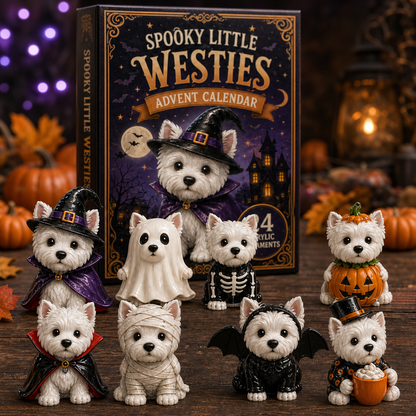 HALLOWEEN KICKOFF 49% OFF - Spooky Little Westies Advent Calendar 2026 - 24-Day Festive Countdown - Gift For West Highland Terrier Lovers