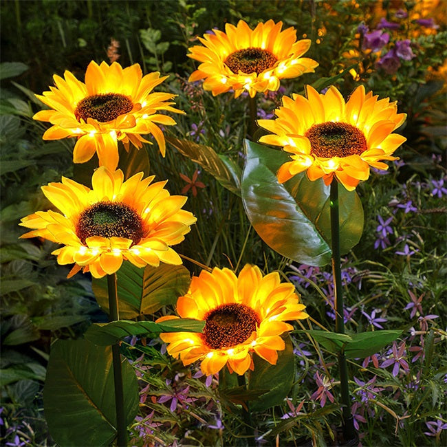 Solar Sunflower Garden Stake Lights 🌻 | Waterproof 🌧️ | No Wiring💡