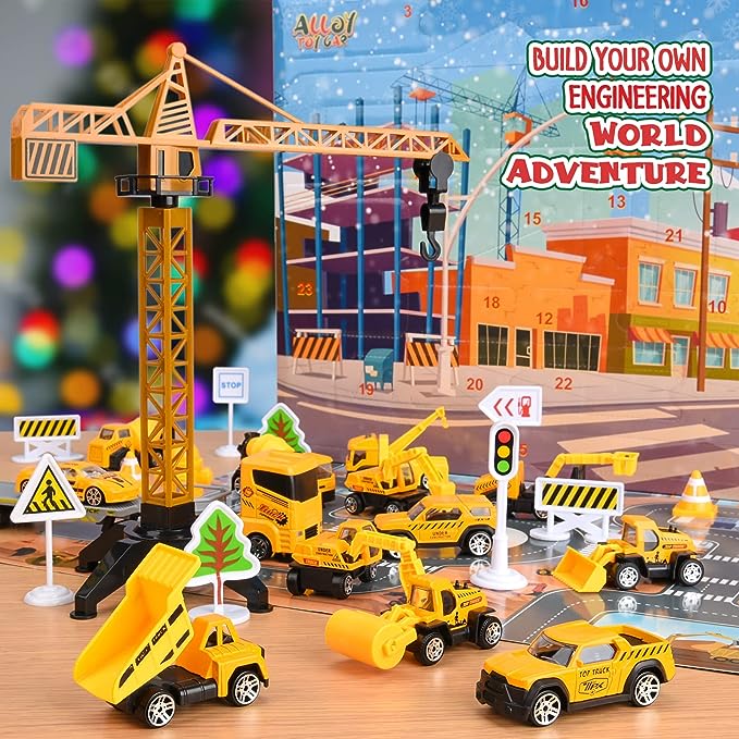 Construction Vehicle Advent Calendar – Alloy Engineering Toy Set