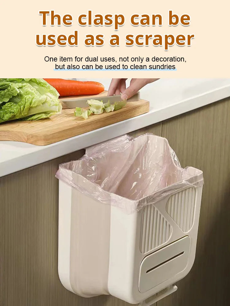 🗑️ 50% OFF NOW! 🕒 Foldable Hanging Trash Can – Space Saving, Leak Proof & Easy to Clean🧼
