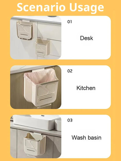 🗑️ 50% OFF NOW! 🕒 Foldable Hanging Trash Can – Space Saving, Leak Proof & Easy to Clean🧼