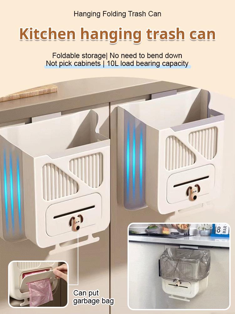 🗑️ 50% OFF NOW! 🕒 Foldable Hanging Trash Can – Space Saving, Leak Proof & Easy to Clean🧼