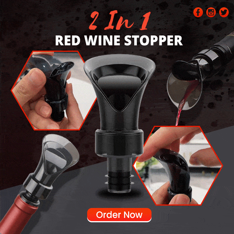 🍷 2-in-1 Wine Pourer & Vacuum Sealer Wine Saver Stopper