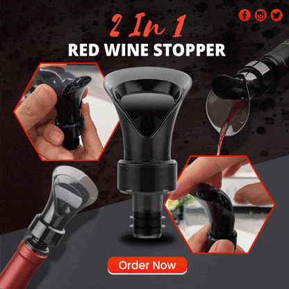 🍷 2-in-1 Wine Pourer & Vacuum Sealer Wine Saver Stopper