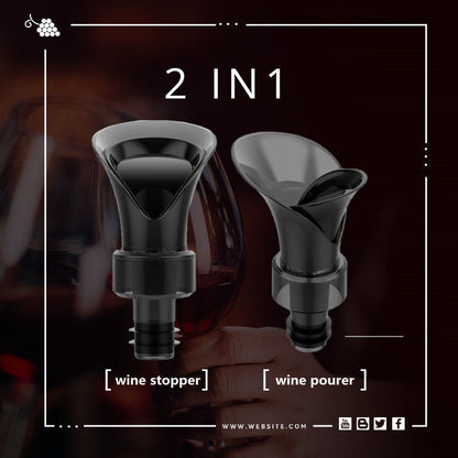 🍷 2-in-1 Wine Pourer & Vacuum Sealer Wine Saver Stopper