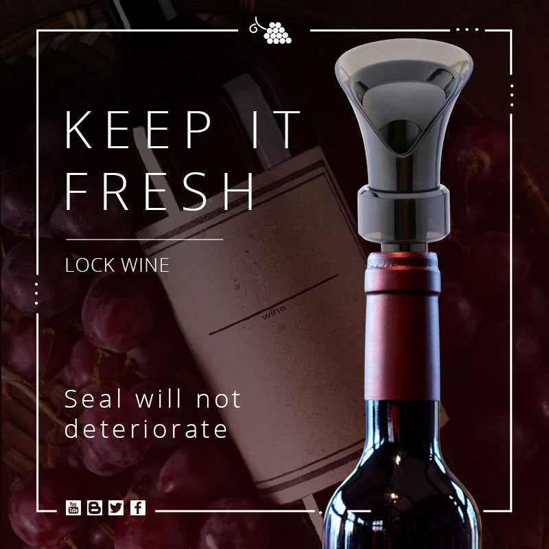 🍷 2-in-1 Wine Pourer & Vacuum Sealer Wine Saver Stopper