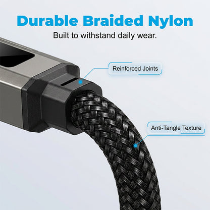 🔑⚡4-in-1 Digital Display Keychain Charging Cable