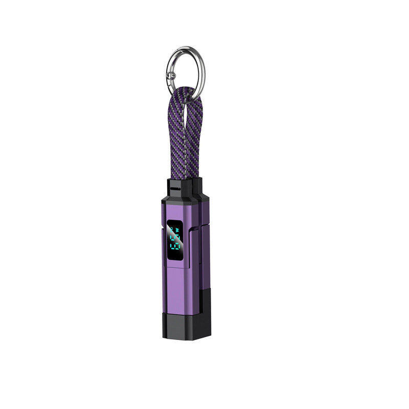 🔑⚡4-in-1 Digital Display Keychain Charging Cable