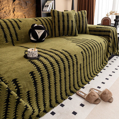 🛋️ Soft Plush Non-Slip Couch Cover – Chenille Sofa Protector | Stays in Place with Anti-Slip Backing