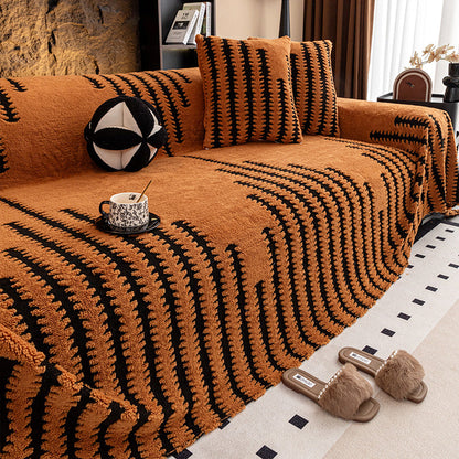 🛋️ Soft Plush Non-Slip Couch Cover – Chenille Sofa Protector | Stays in Place with Anti-Slip Backing