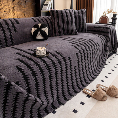 🛋️ Soft Plush Non-Slip Couch Cover – Chenille Sofa Protector | Stays in Place with Anti-Slip Backing