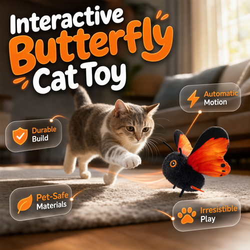 🎁2026 New Arrivals 50% OFF💥Smart Sensing Flapping Butterfly Toy for Cats – Auto-Motion Activation, Realistic Flutter & Endless Play 🦋✨