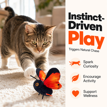🎁2026 New Arrivals 50% OFF💥Smart Sensing Flapping Butterfly Toy for Cats – Auto-Motion Activation, Realistic Flutter & Endless Play 🦋✨