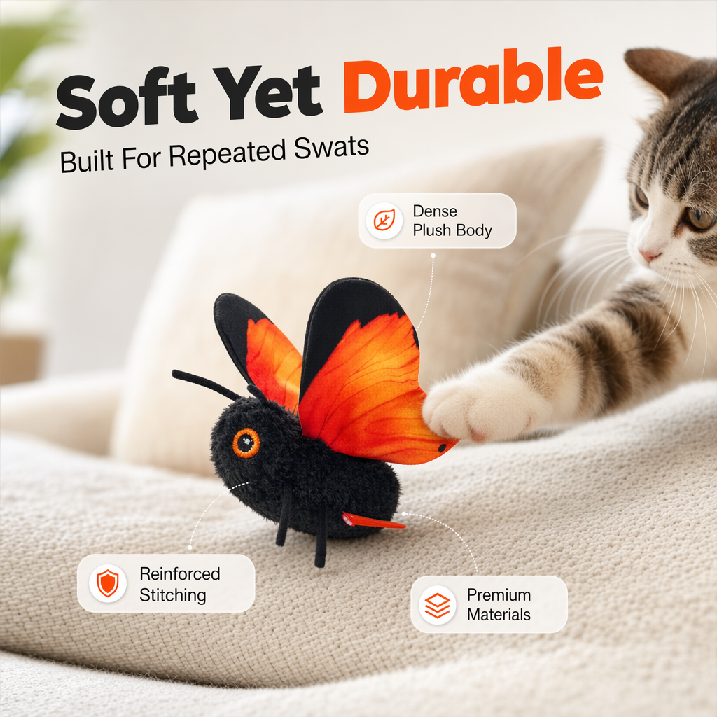 🎁2026 New Arrivals 50% OFF💥Smart Sensing Flapping Butterfly Toy for Cats – Auto-Motion Activation, Realistic Flutter & Endless Play 🦋✨