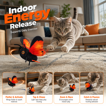 🎁2026 New Arrivals 50% OFF💥Smart Sensing Flapping Butterfly Toy for Cats – Auto-Motion Activation, Realistic Flutter & Endless Play 🦋✨
