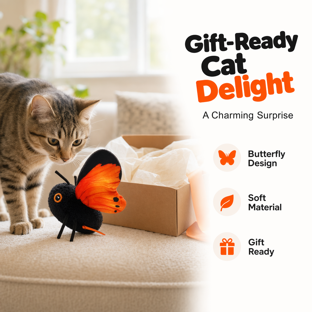 🎁2026 New Arrivals 50% OFF💥Smart Sensing Flapping Butterfly Toy for Cats – Auto-Motion Activation, Realistic Flutter & Endless Play 🦋✨
