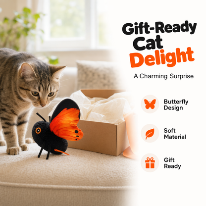 🎁2026 New Arrivals 50% OFF💥Smart Sensing Flapping Butterfly Toy for Cats – Auto-Motion Activation, Realistic Flutter & Endless Play 🦋✨