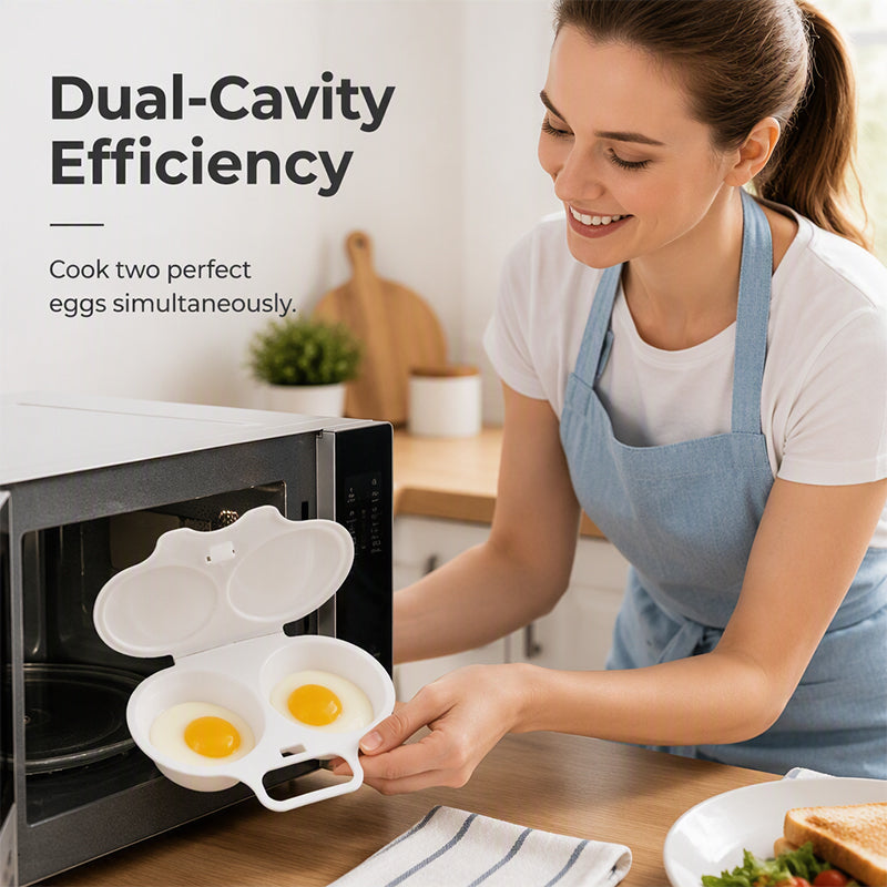 🍳 Microwave Egg Poacher – Dual Egg Breakfast Cooker