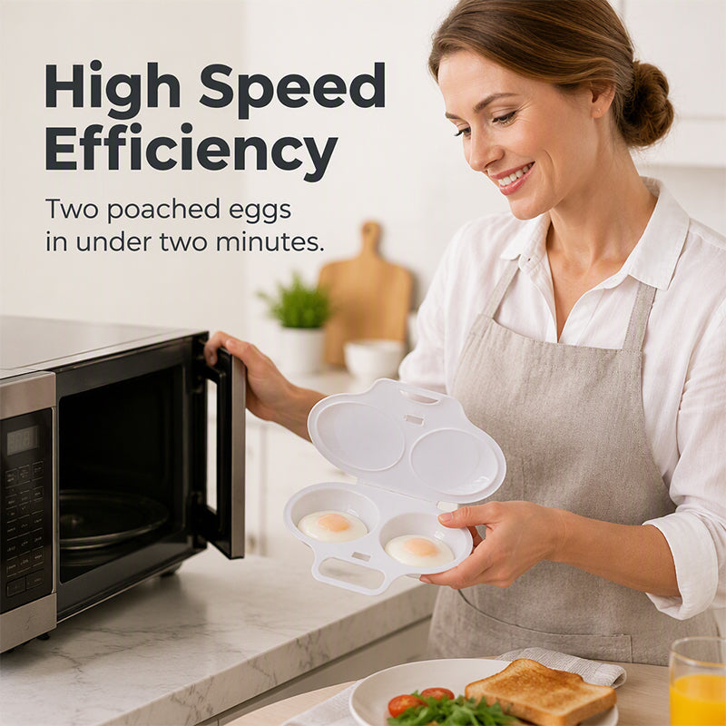 🔥 BUY 1 GET 1 FREE! Microwave Egg Poacher – Perfect Eggs in Minutes 🍳