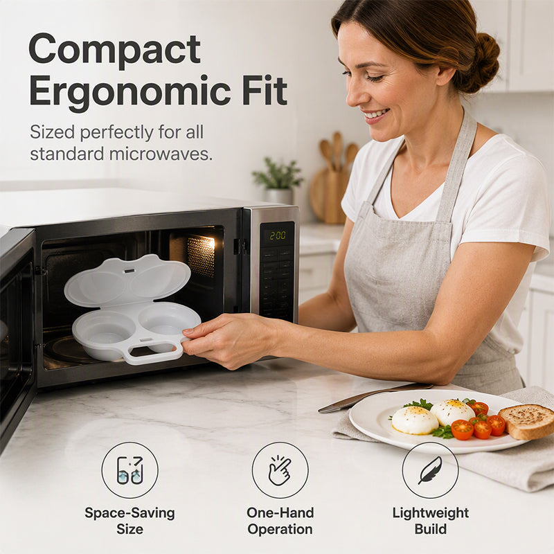 🔥 BUY 1 GET 1 FREE! Microwave Egg Poacher – Perfect Eggs in Minutes 🍳