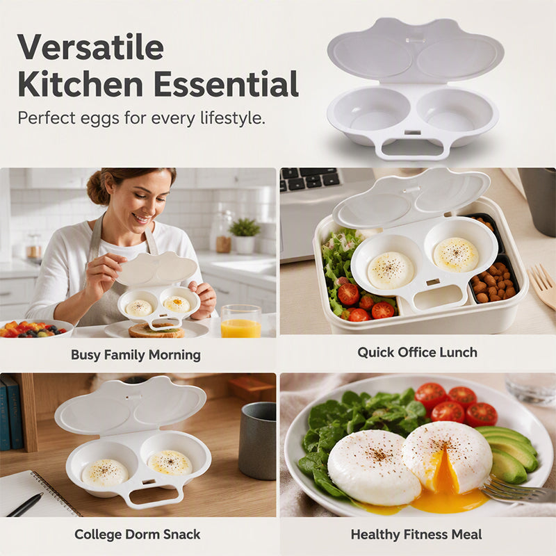 🔥 BUY 1 GET 1 FREE! Microwave Egg Poacher – Perfect Eggs in Minutes 🍳