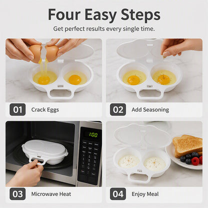 🔥 BUY 1 GET 1 FREE! Microwave Egg Poacher – Perfect Eggs in Minutes 🍳