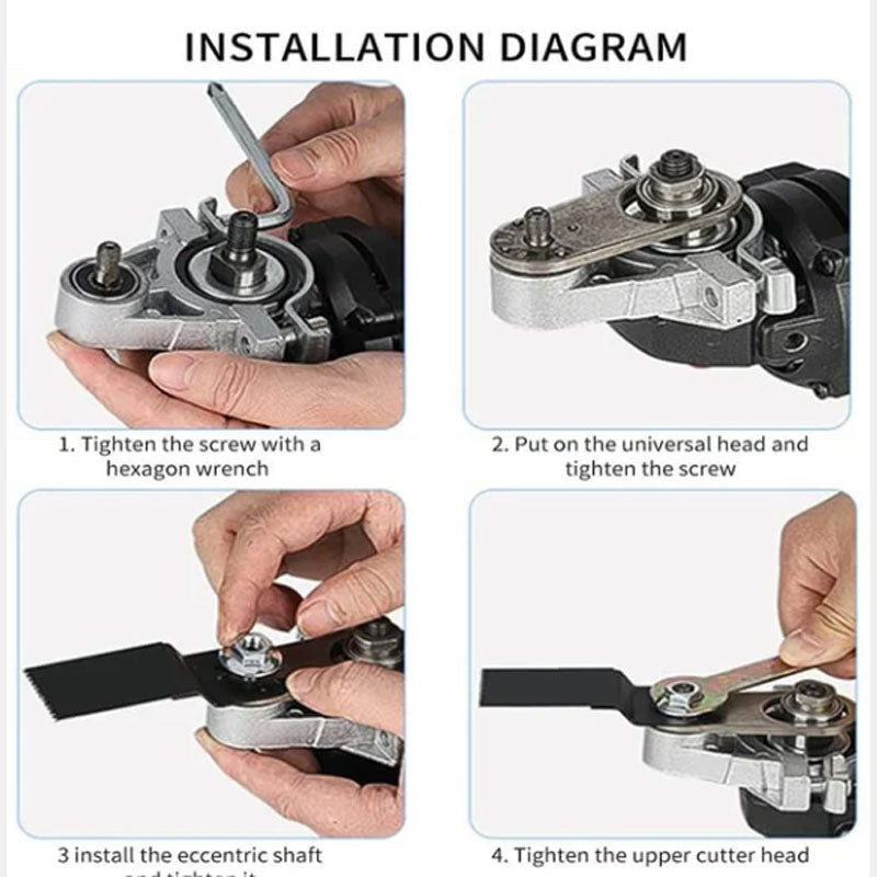 Angle Grinder Conversion Attachment Set – Universal Joint & Saw Adapter