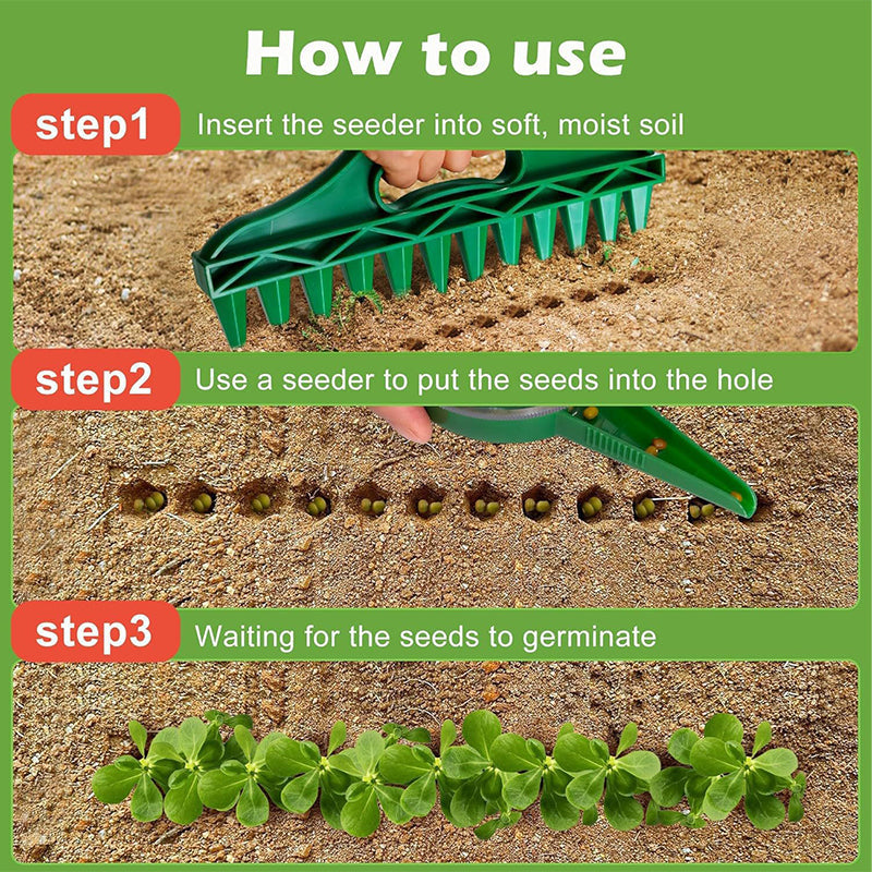 Garden Seed Planting Tool Kit – Hole Maker & Seed Dispenser Options