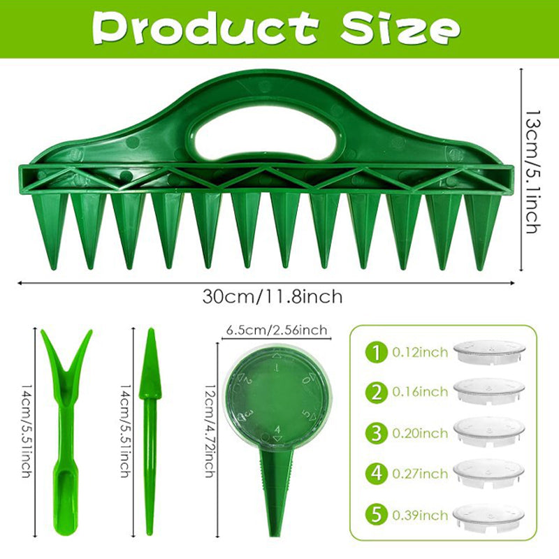 Garden Seed Planting Tool Kit – Hole Maker & Seed Dispenser Options