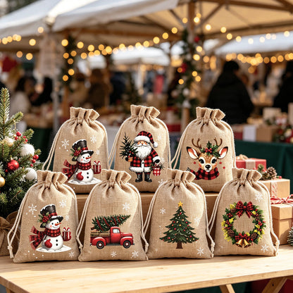 ⏰Christmas Drawstring Gift Bags
