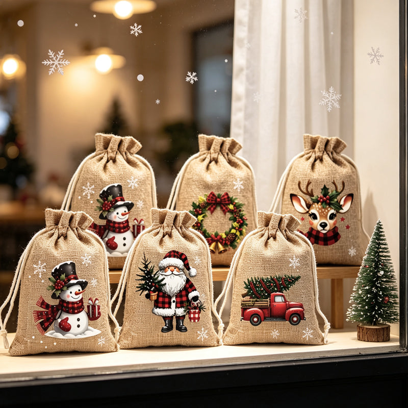 ⏰Christmas Drawstring Gift Bags
