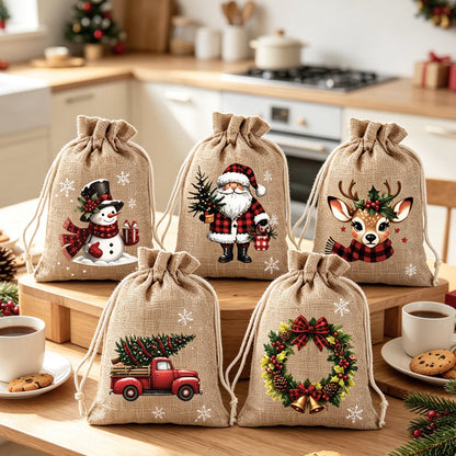 ⏰Christmas Drawstring Gift Bags