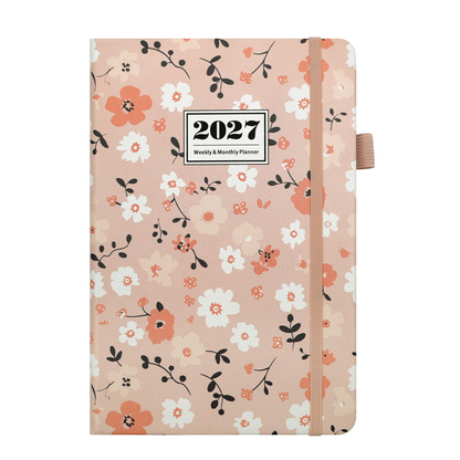 2027 Floral Weekly Planner – A5 Organizer with Monthly Index Tabs