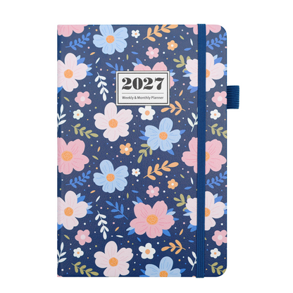 2027 Floral Weekly Planner – A5 Organizer with Monthly Index Tabs