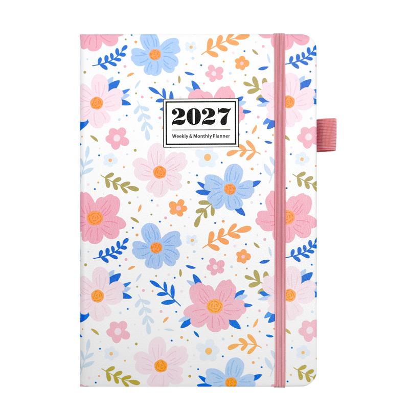 2027 Floral Weekly Planner – A5 Organizer with Monthly Index Tabs
