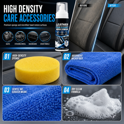 🚗Car Interior Leather Foam Cleaner Kit