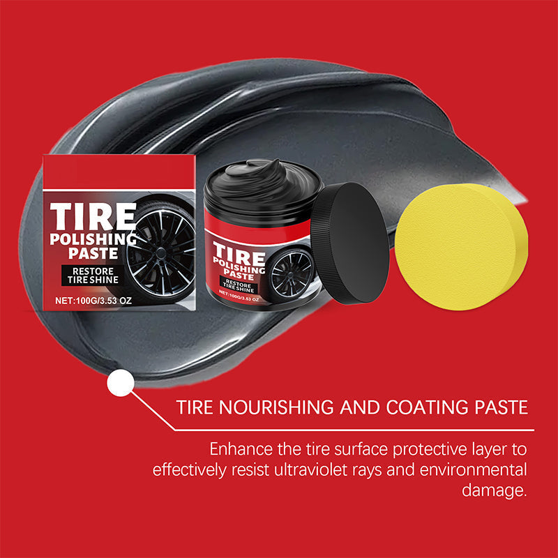 🛞✨ Tire Shine Balm with Sponge – Restore a Deep Black Finish