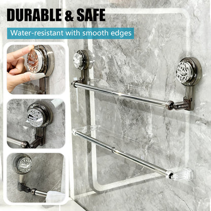 🛁 No-Drill Adjustable Suction Cup Towel Bar
