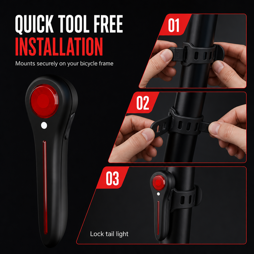 🚲 Smart Brake Sensor Bicycle Taillight - USB Rechargeable Bike Rear Light 🚨