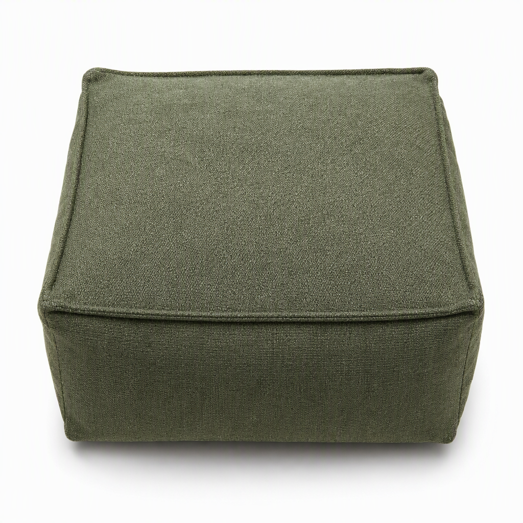 CozySpace Fill-Your-Own Storage Ottoman Cover – Square Pouf Footrest with Wide Zipper, Hidden Blanket & Clothing Storage, 10 Stylish Designs