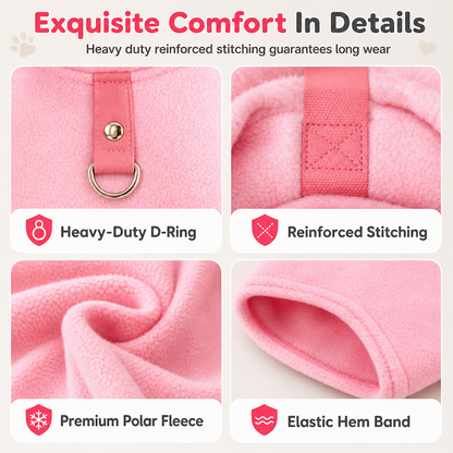 Little Love Cozy Plush Dog Vest – Warm Sleeveless Pet Sweater with Built-In Leash Ring, Cute Love Daddy & Mommy Designs
