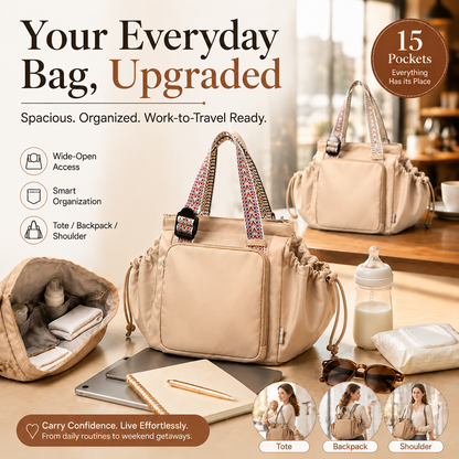 👜 The Everyday Tote That Keeps Everything Organized – 15 Pockets