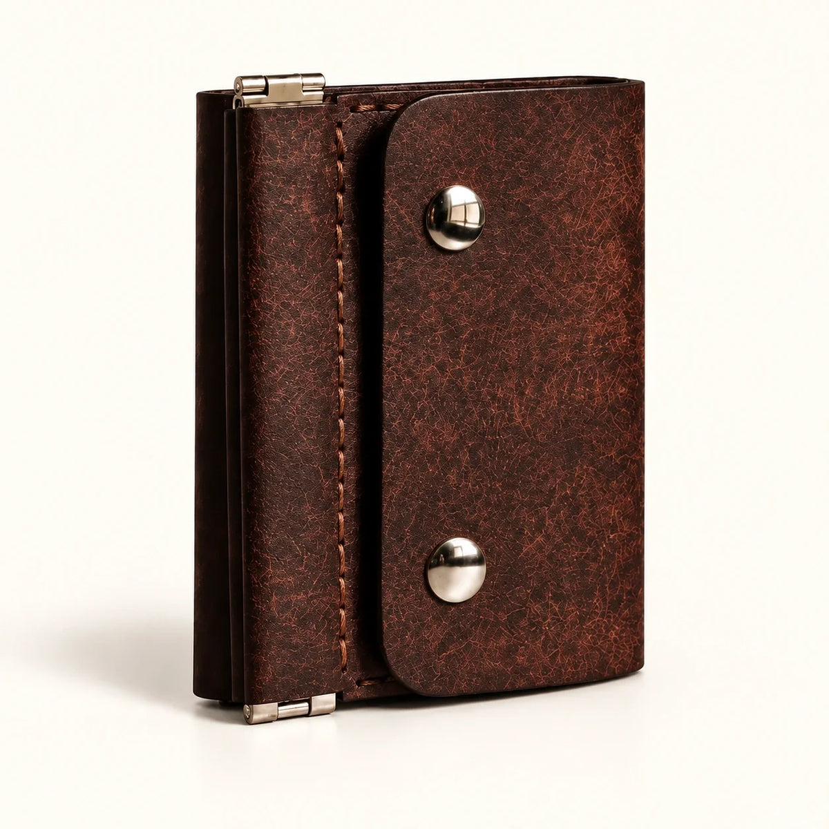 Vintage Compact Trifold Wallet with Quick-Access Coin Pocket