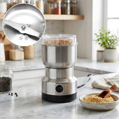 ⚙️ Stainless Steel Grain Grinder – High-Speed Electric Mill, Fine Powder in Seconds