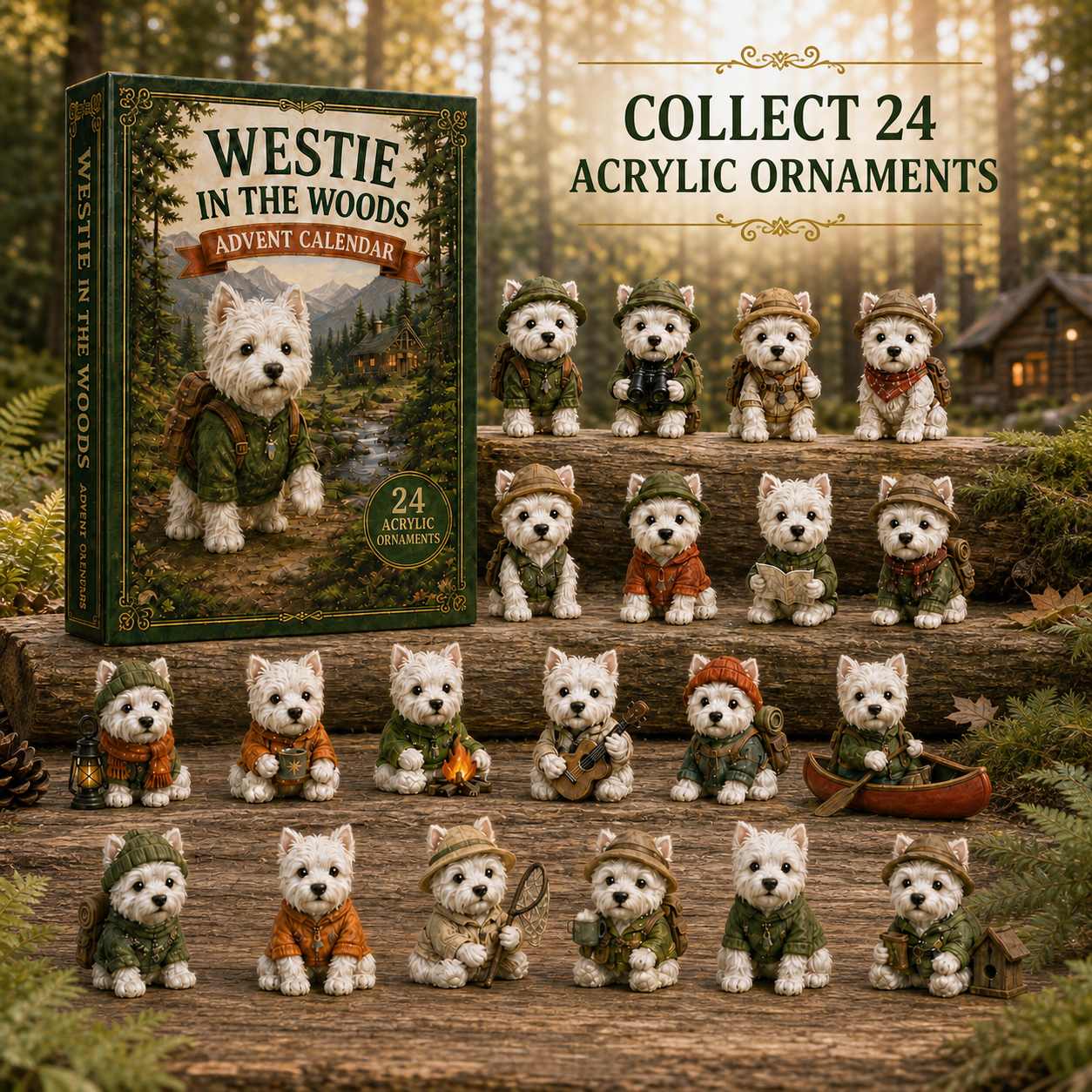 CHRISMAST KICKOFF 48% OFF - Westie In The Woods Advent Calendar 2026 - 24-Day Festive Countdown - Gift For Dog Lovers