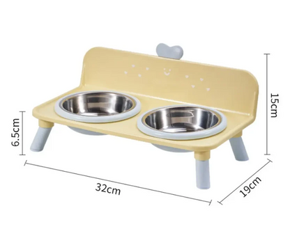 🐾 Elevated Pet Double Bowls | 4 Colors & Removable Bowls
